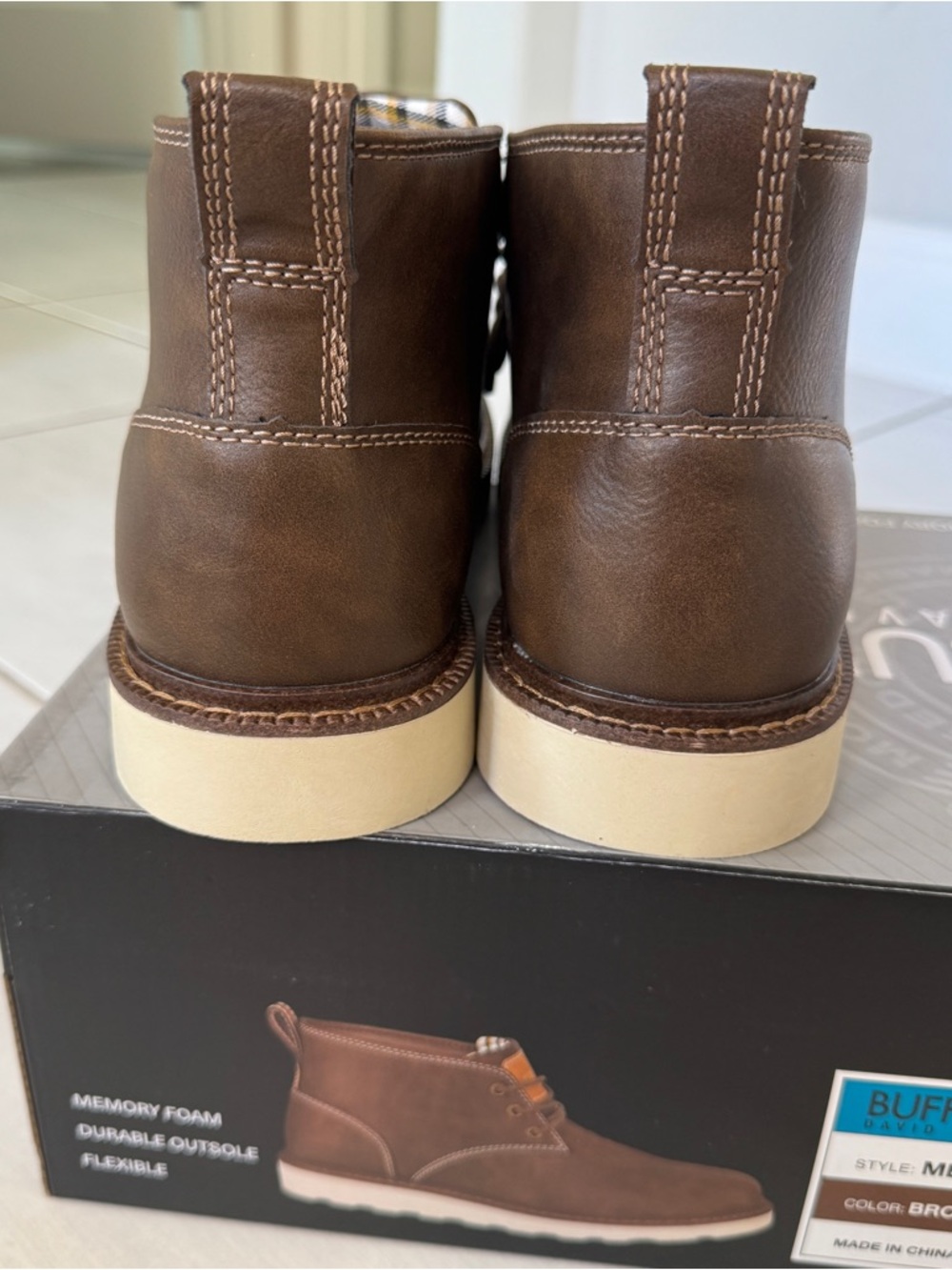 Buffalo David Bitton Brown Metcalf Memory Foam Boots. Size 12. NWT - Picture 3 of 11